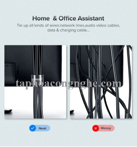 Ugreen 40355 3M màu Xám Dây dán Velcro đa năng tiện dụng LP124 30040355